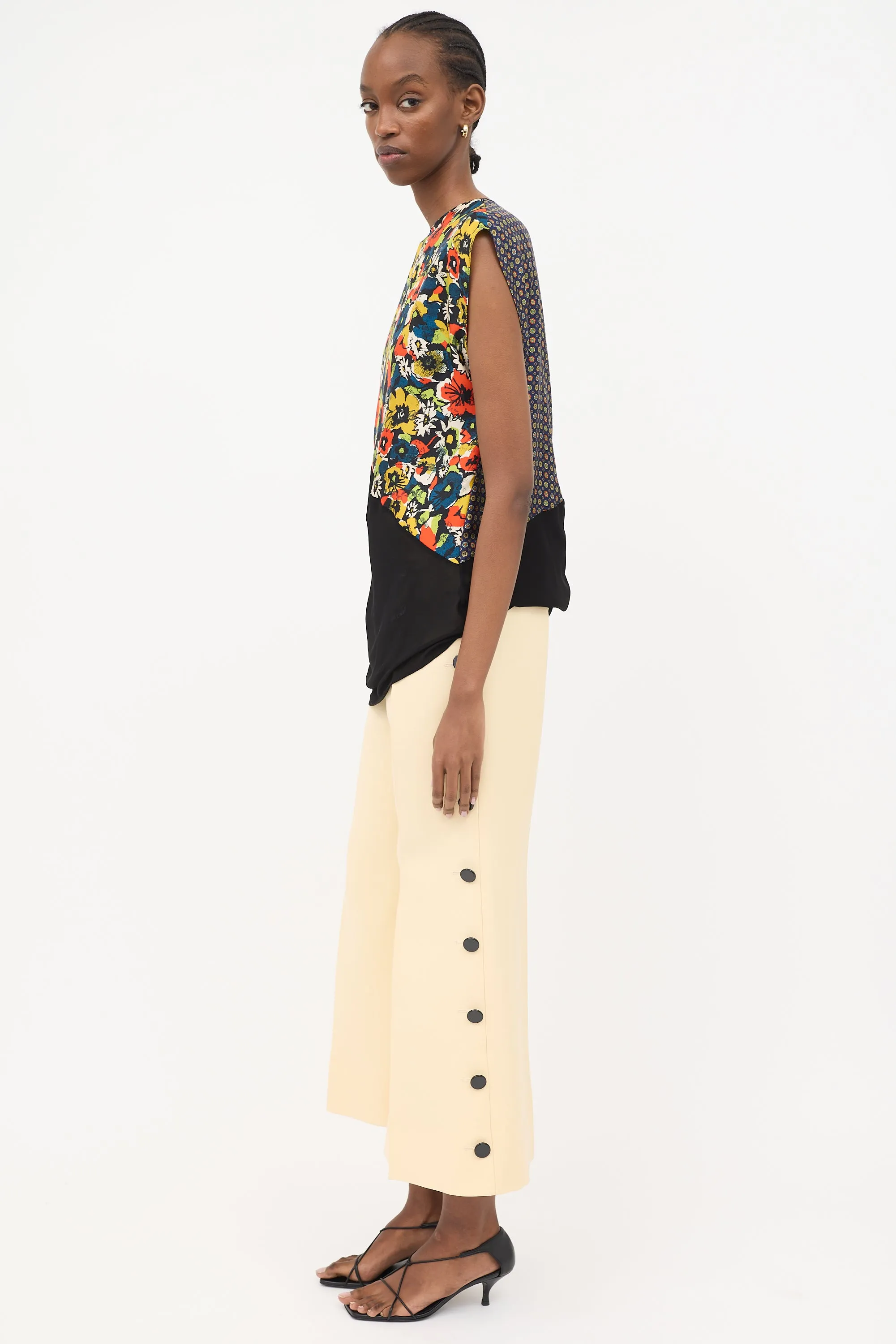 Asymmetrical Drape Printed Top