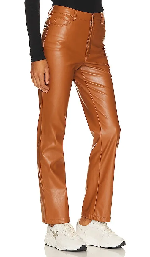 Bardot Alesi Faux Leather Pant in Tan