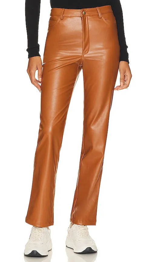 Bardot Alesi Faux Leather Pant in Tan