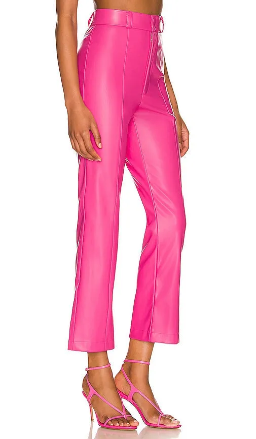 Bardot Polly Faux Leather Pant in Fuchsia