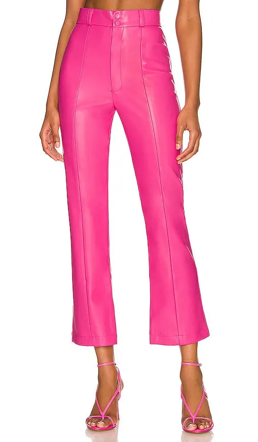 Bardot Polly Faux Leather Pant in Fuchsia