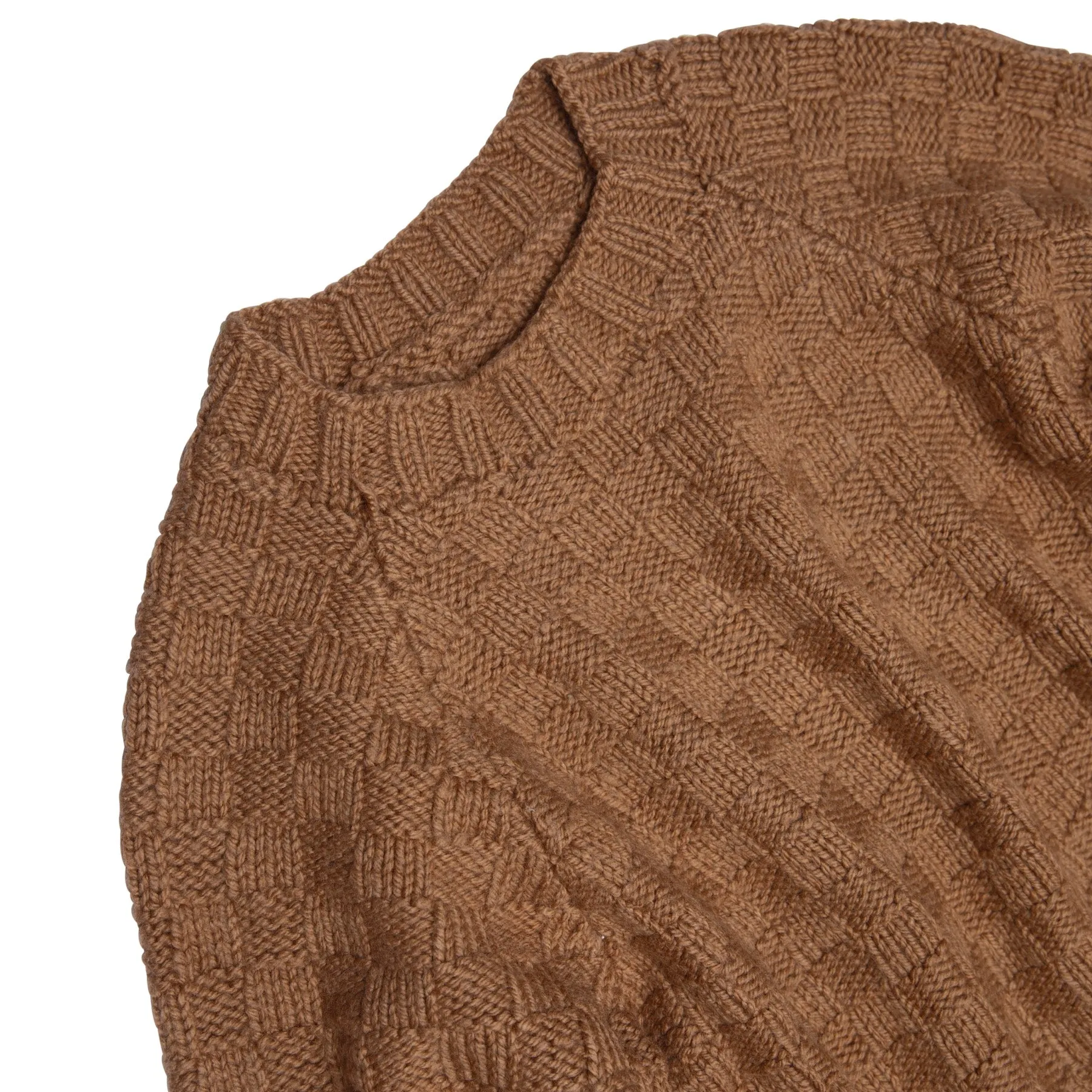 Basketweave Stitch Yak Wool Raglan Pullover