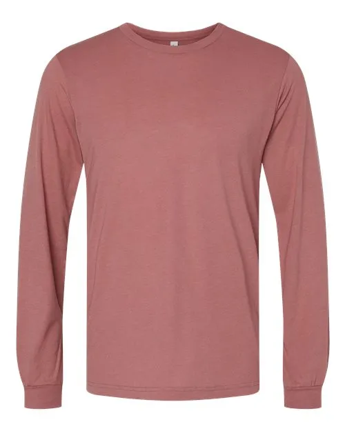 BELLA   CANVAS Triblend Long Sleeve Tee 3513 Maroon Triblend