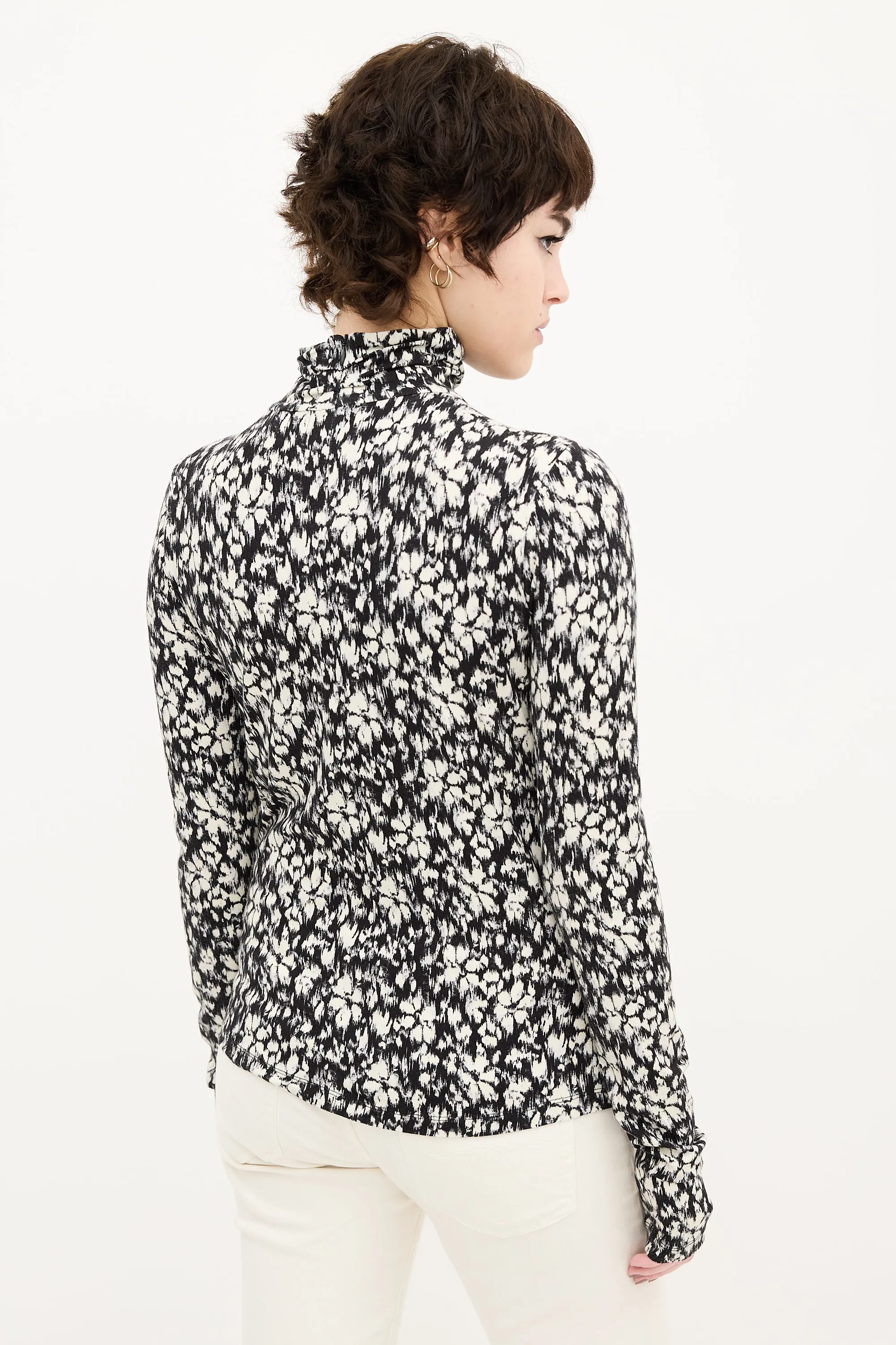 Black & Cream Printed Lou Top