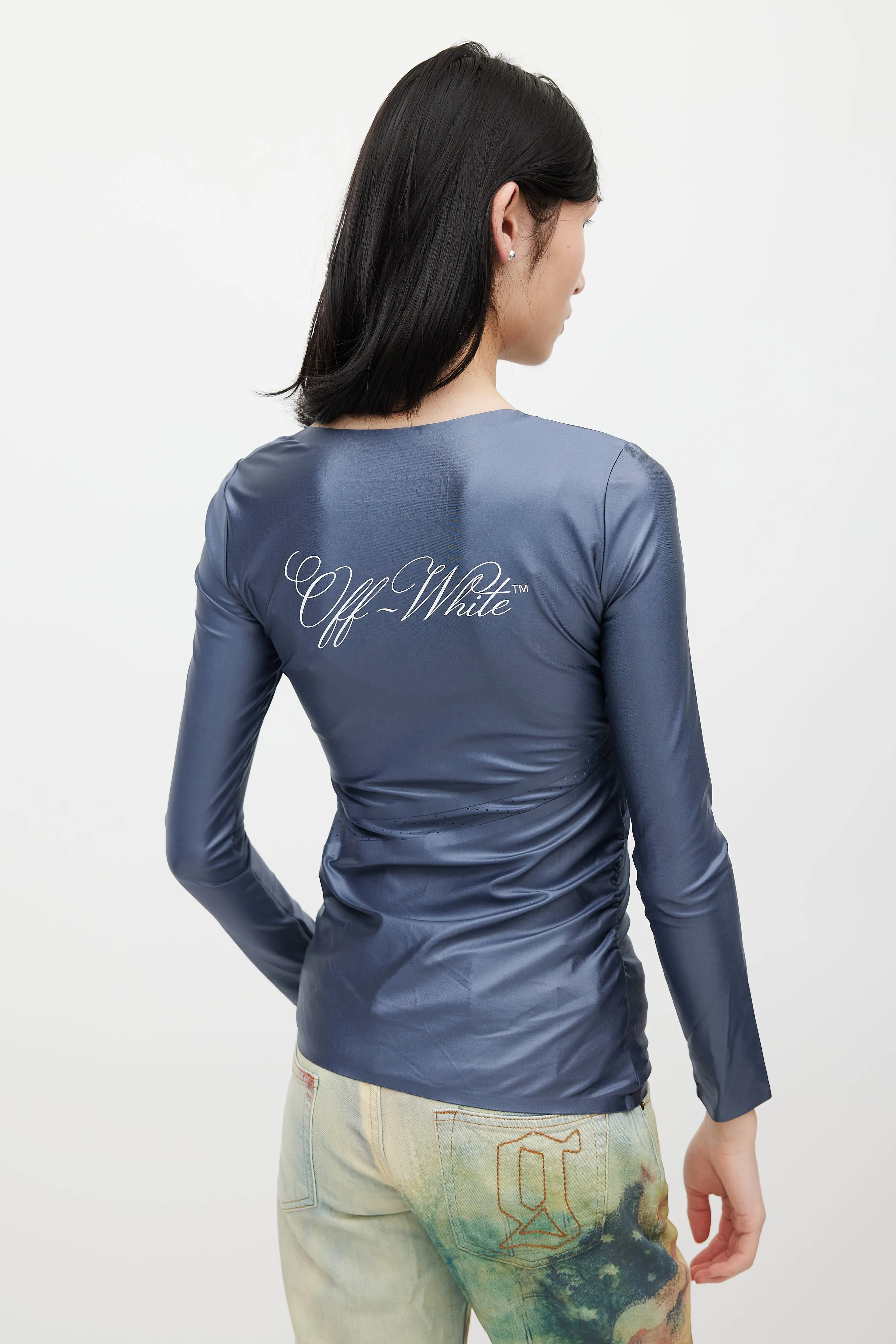 Blue & White Asymmetrical Logo Top