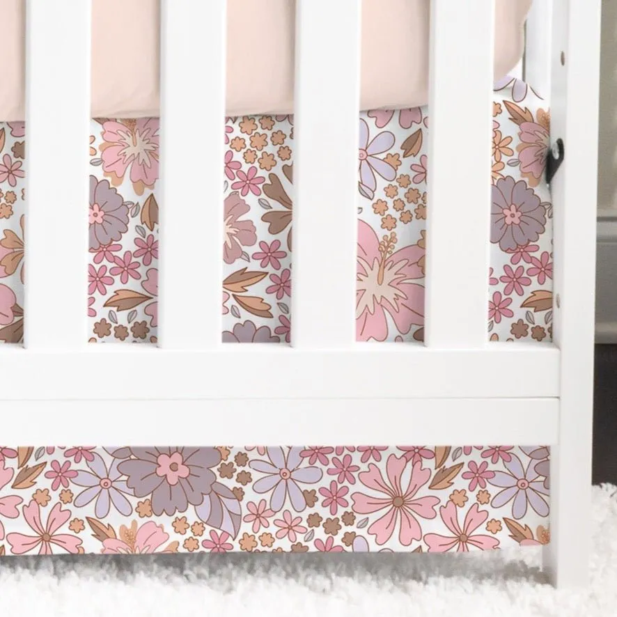 Boho Mermaids Floral Crib Skirt