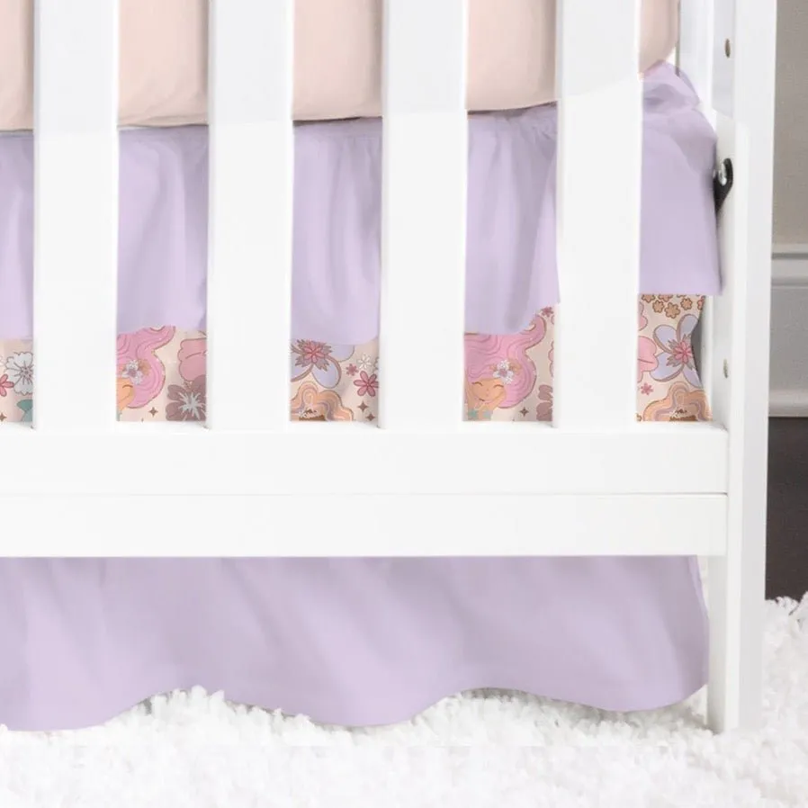 Boho Mermaids Solid Ruffled Crib Skirt