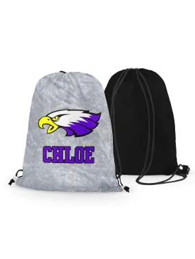 Drawstring Bag - Winger Bird - Ice Background - Personalized