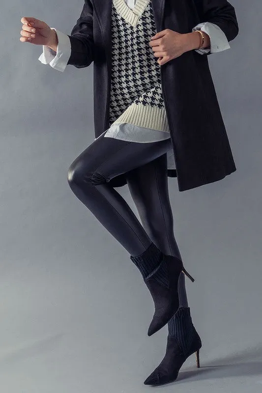 FINAL SALE - CLASSIC VEGAN LEATHER HIGH RISE LEGGINGS