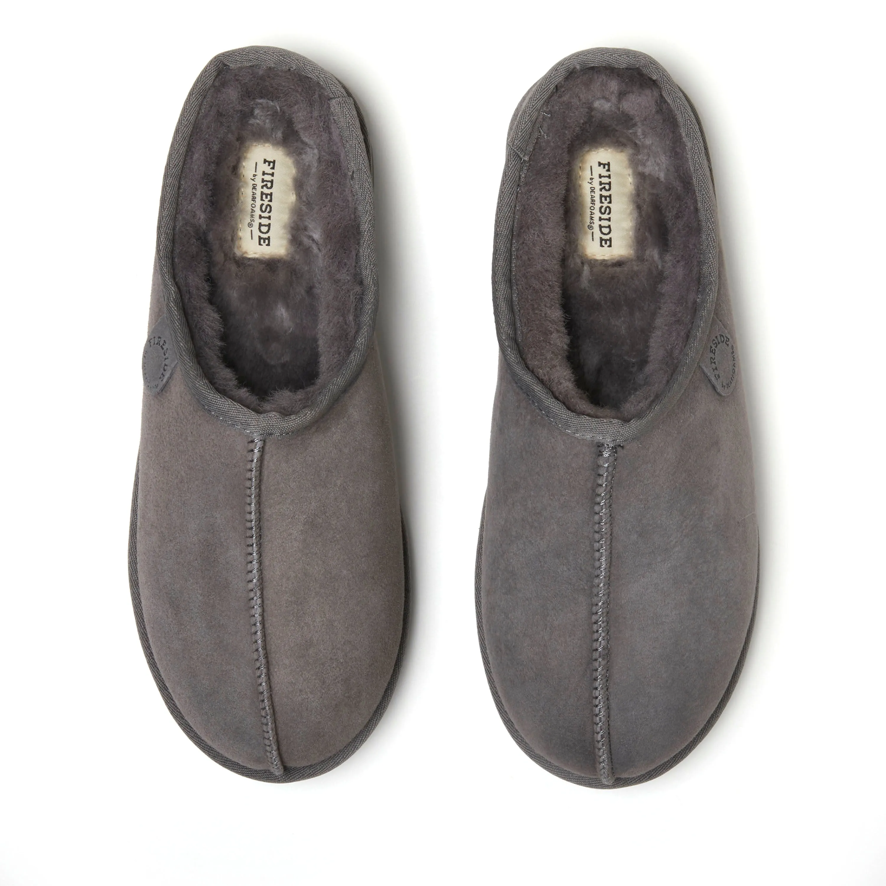 Fireside By Dearfoams Men's Grafton Genuine Shearling Clog Slipper