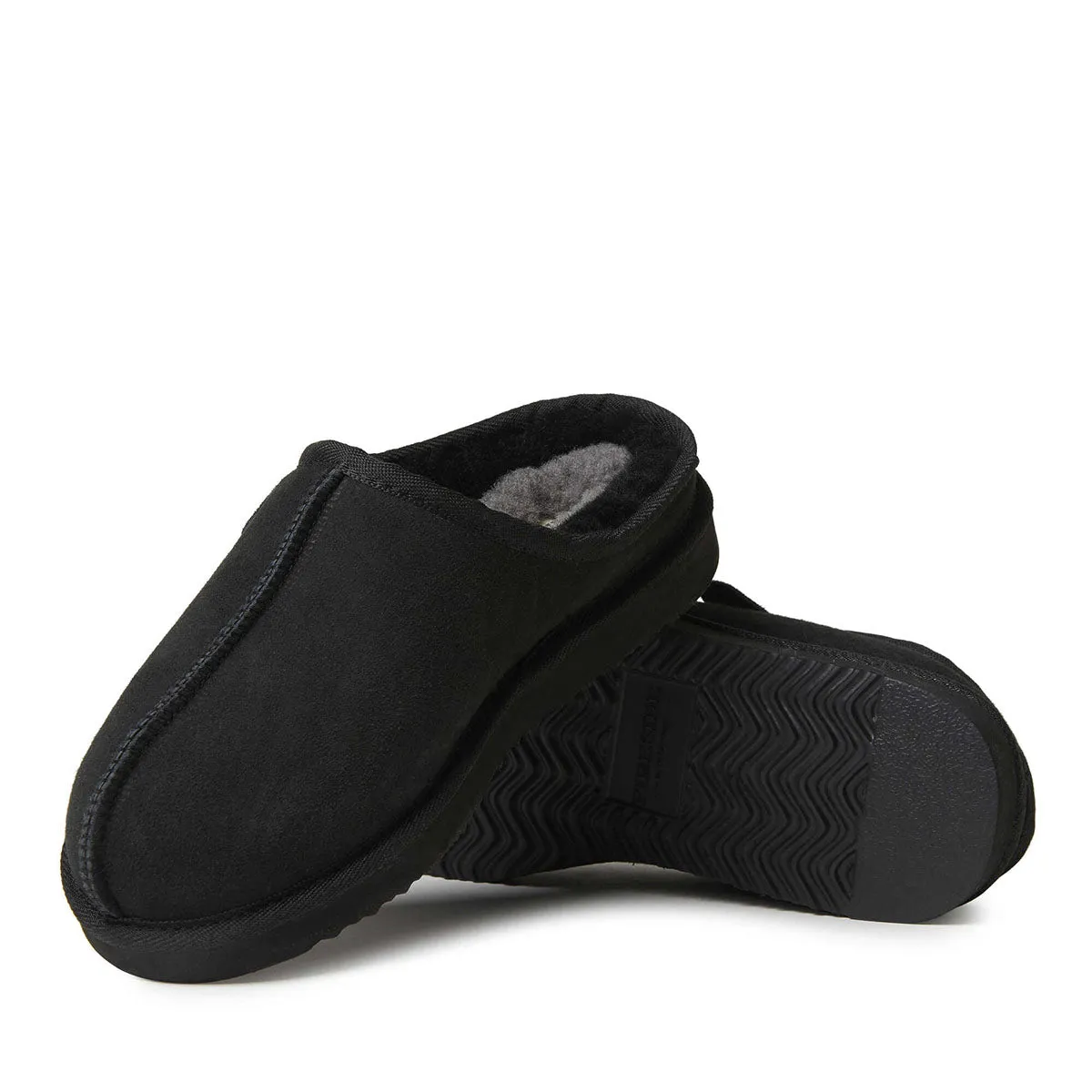 Fireside By Dearfoams Men's Grafton Genuine Shearling Clog Slipper