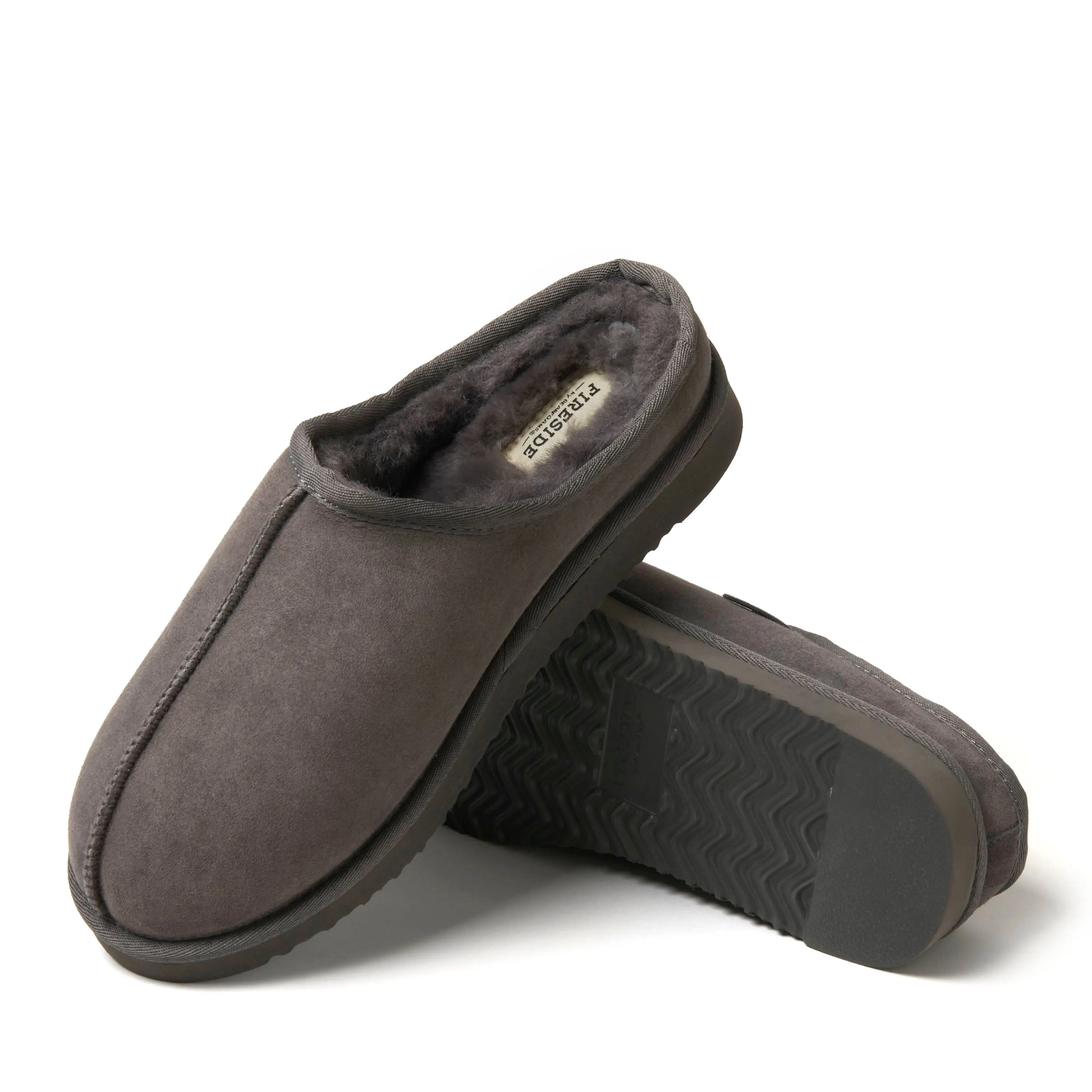 Fireside By Dearfoams Men's Grafton Genuine Shearling Clog Slipper