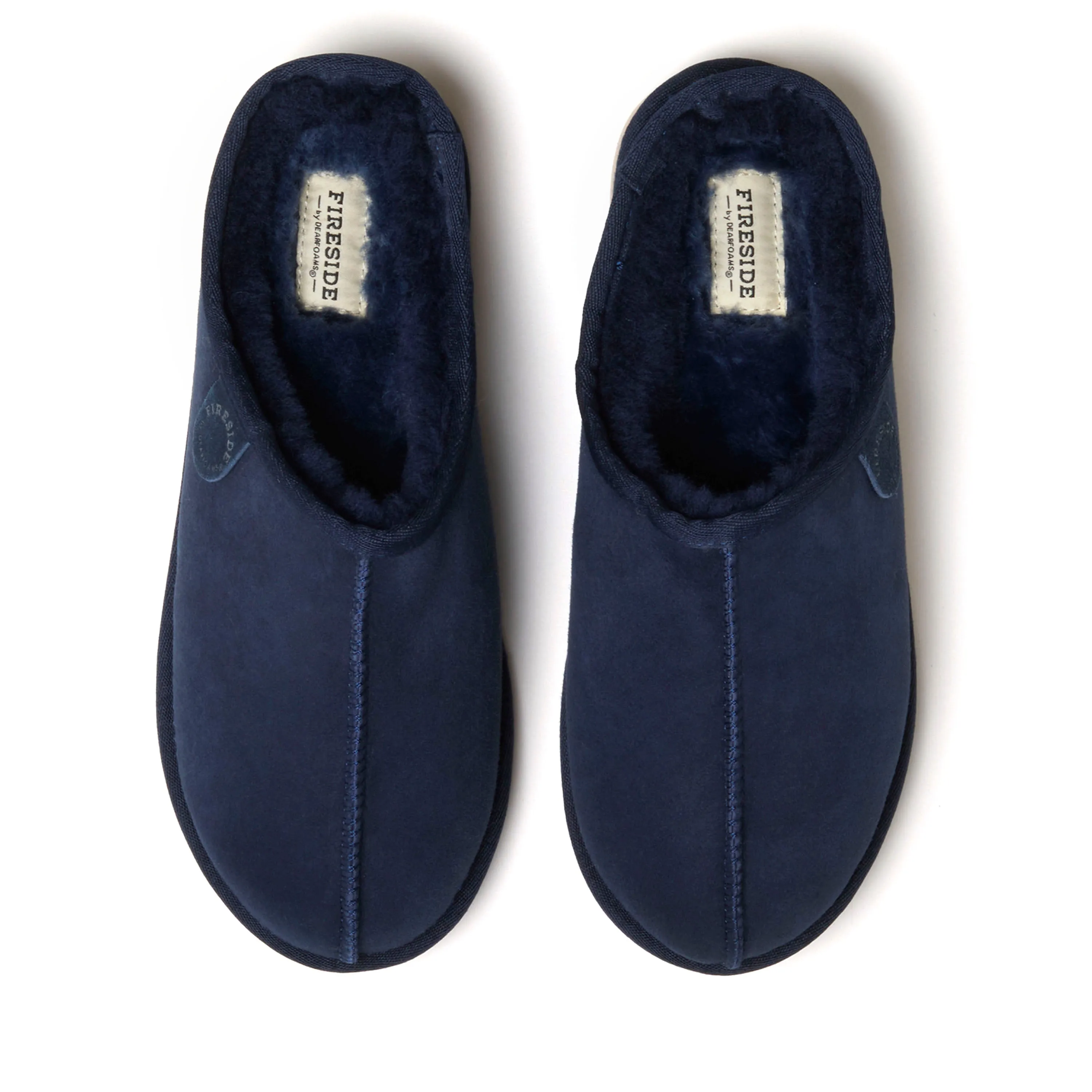 Fireside By Dearfoams Men's Grafton Genuine Shearling Clog Slipper