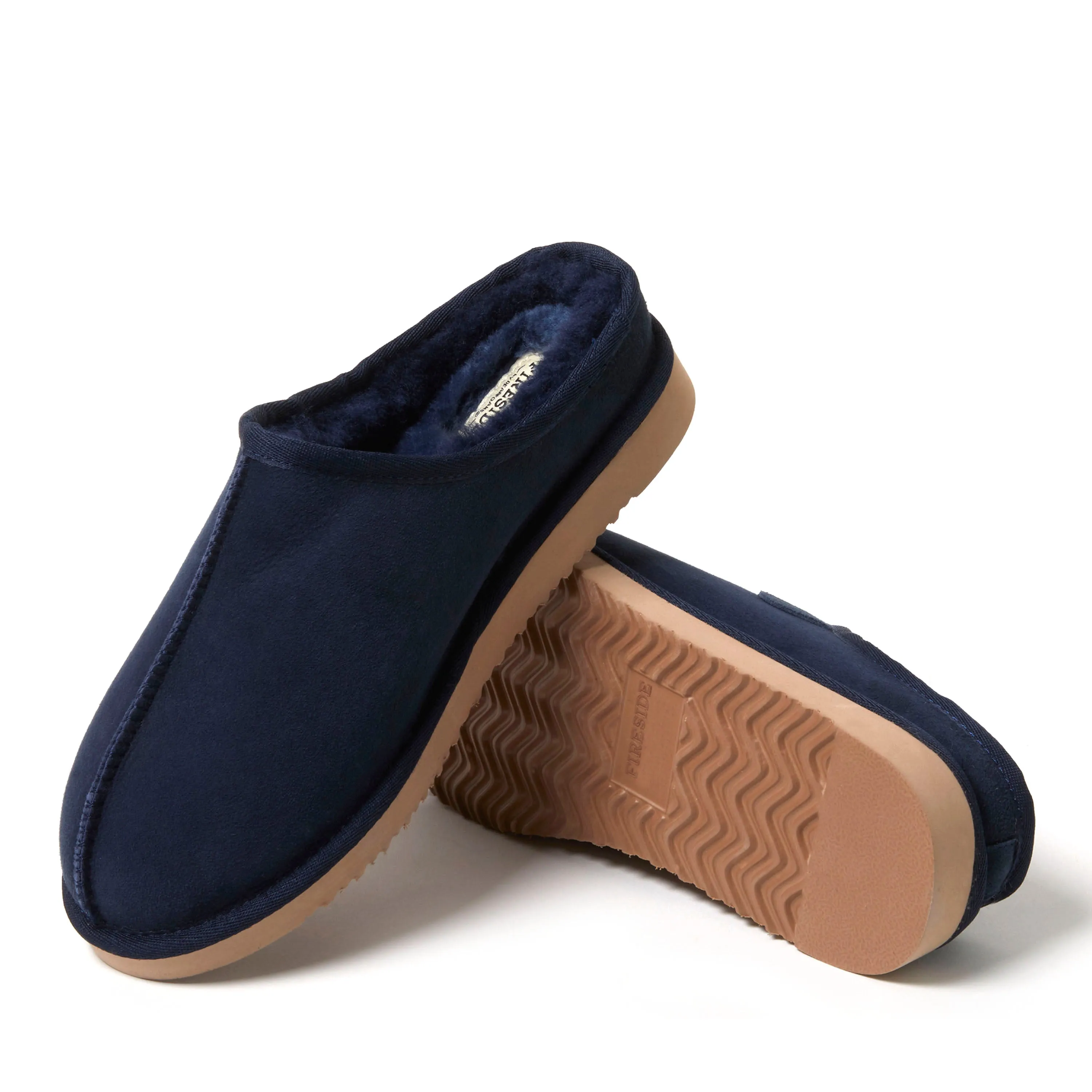 Fireside By Dearfoams Men's Grafton Genuine Shearling Clog Slipper