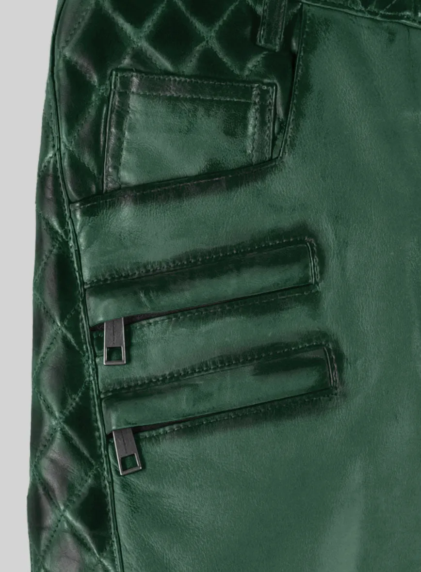 Hector Burnt Green Leather Pants