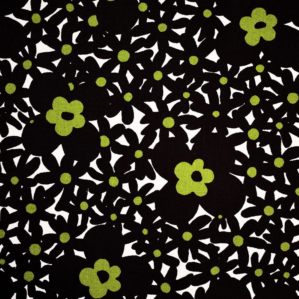 Japanese Layered Mod Floral Canvas Black/Olive