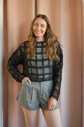 Lena Black Loose Knit Sweater