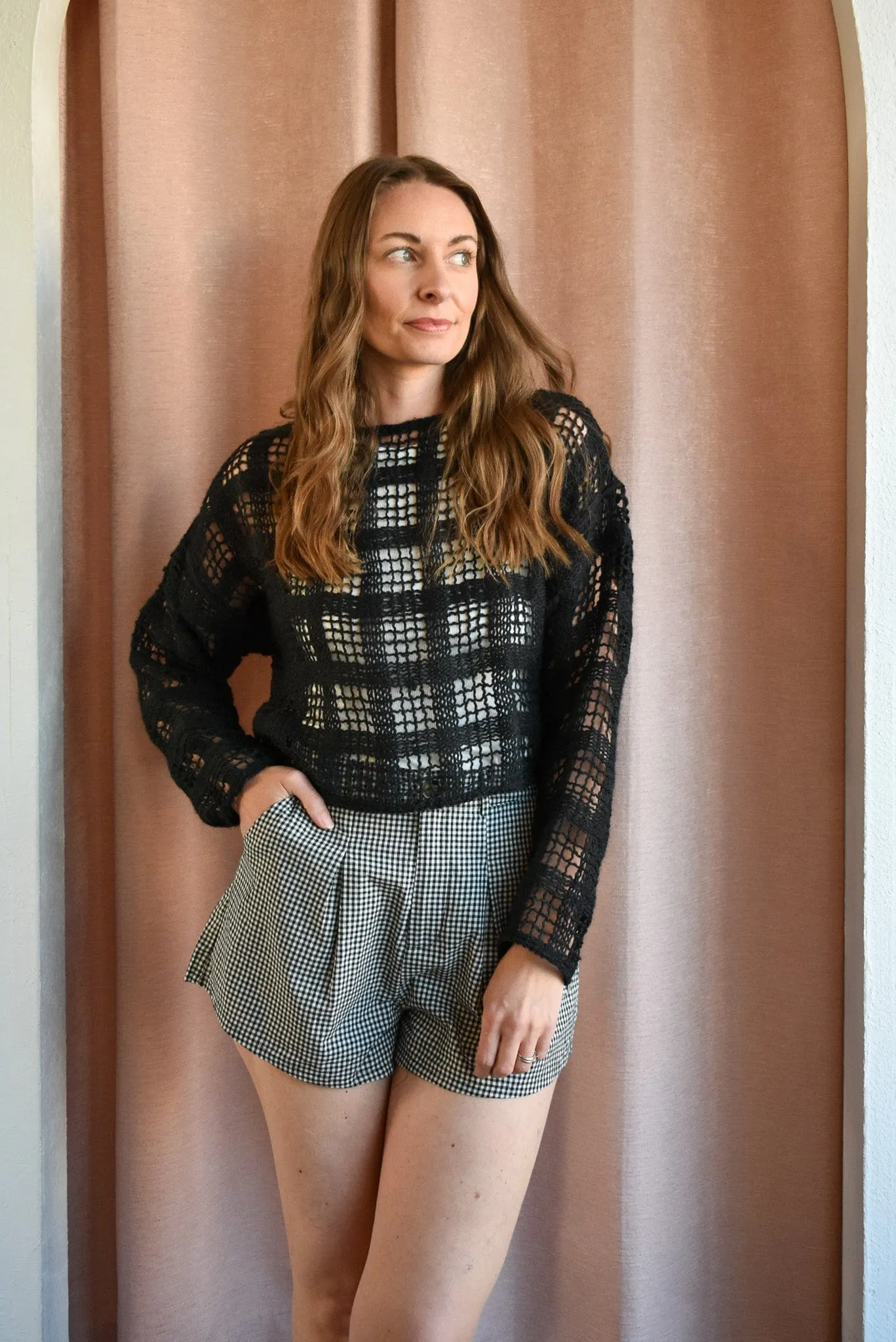 Lena Black Loose Knit Sweater