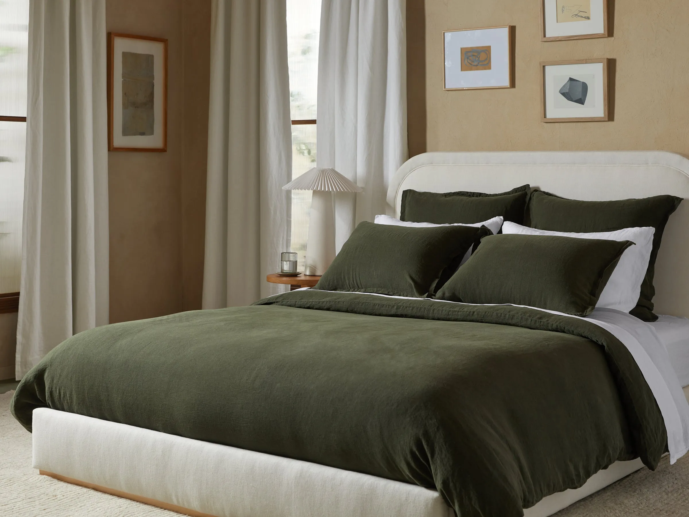 Linen Sham Set (Evergreen)