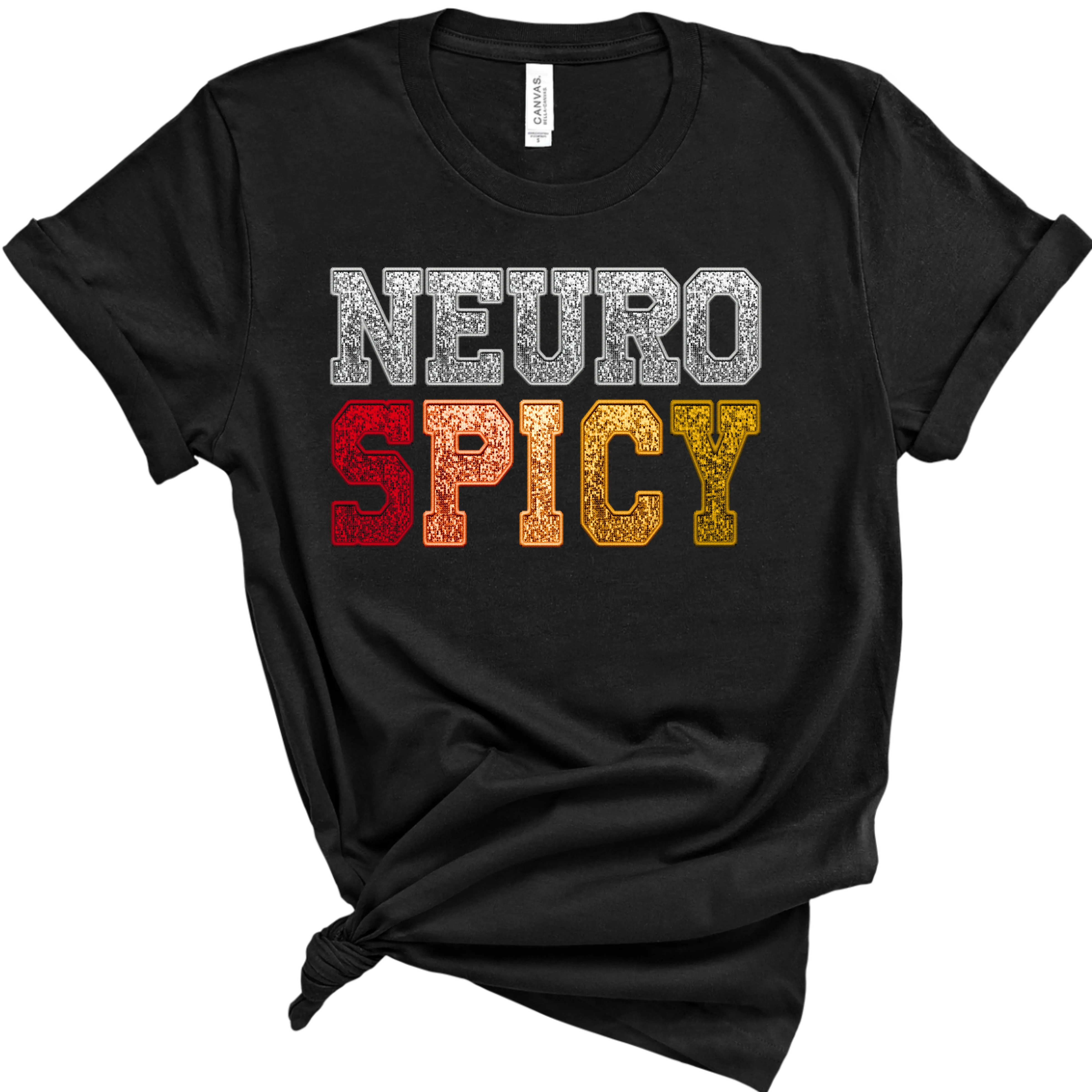 Neurospicy and Neurosparkly shirts