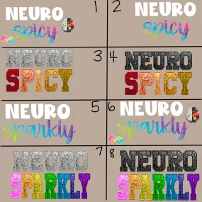 Neurospicy and Neurosparkly shirts