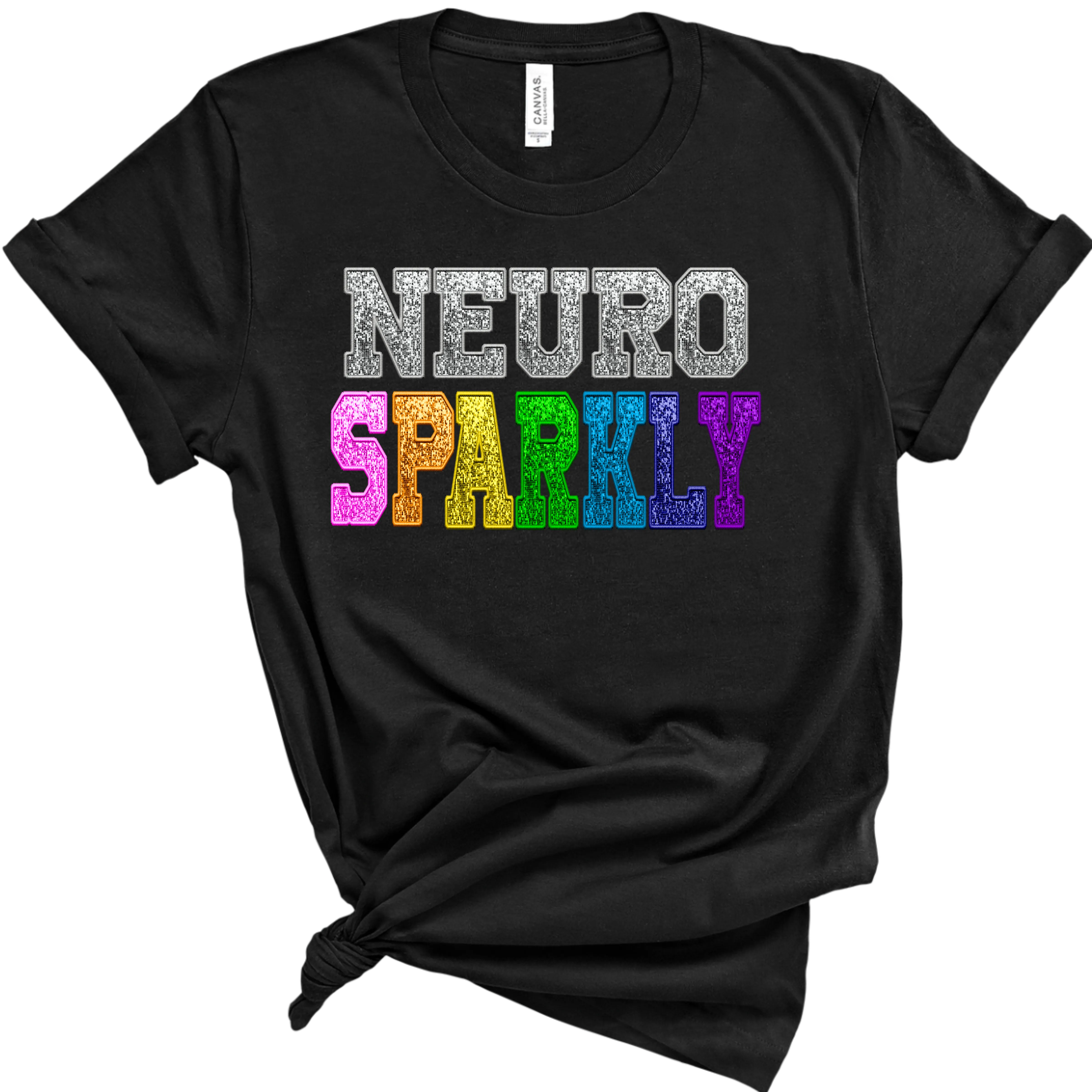 Neurospicy and Neurosparkly shirts