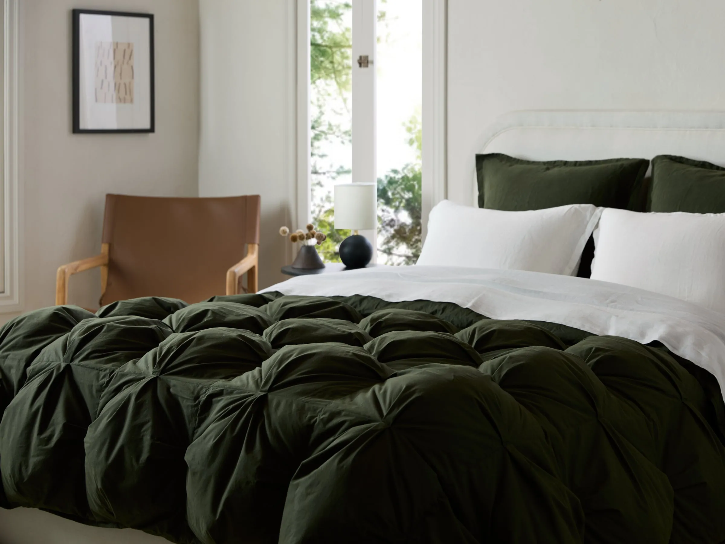 Organic Cotton Puff Comforter (Evergreen)