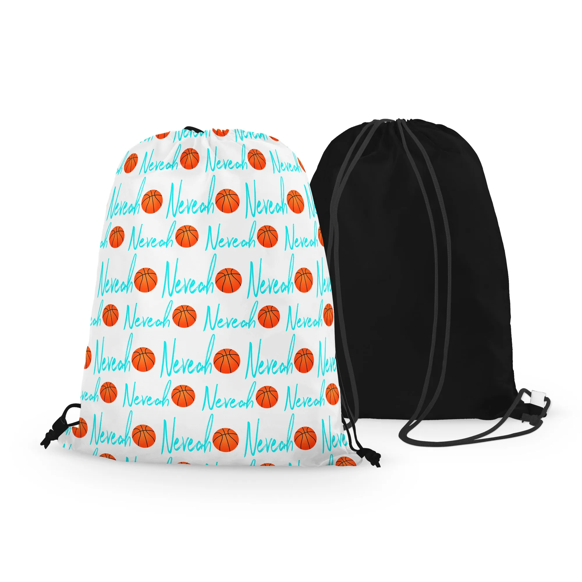 Personalized Basketball Drawstring Bag with Name