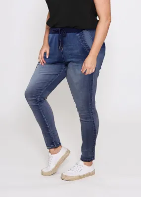 Riley Denim Joggers - Blue