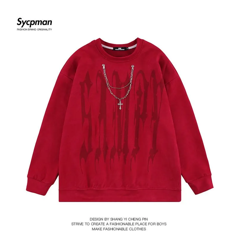 Tide Brand American Style Oversize Casual Printed Sweaters