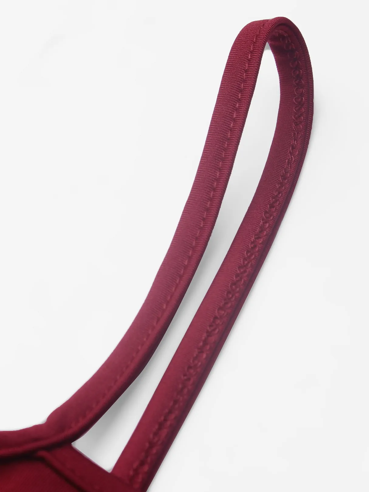 Wholesale Burgundy Sleeveless Plain Hollow Lace-Up Dresses